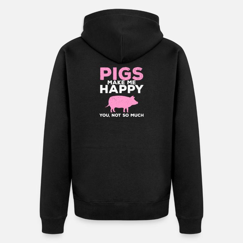 porc - Veste à capuche bio Premium Unisexe - noir