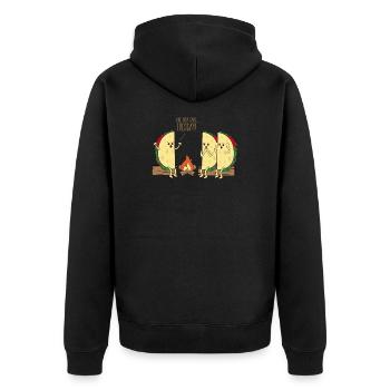 taco - Unisex Premium Organic Zip Hoodie - black - Back - Nico (187cm)