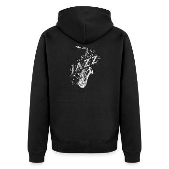 Musique jazz - Veste à capuche bio Premium Unisexe - noir - Dos - Nico (187cm)