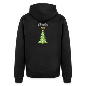 Funny saying Saxon Christmas Xmas Saxony - Unisex Premium Organic Zip Hoodie - black - Back - Nico (187cm)