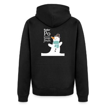 Lustiger Spruch Schneemann Weihnachten Xmas - Unisex Premium Bio Zip Hoodie - Schwarz - Hinten - Nico (187cm)
