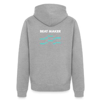 Beat maker - Unisex Premium Organic Zip Hoodie - heather grey - Back - Nico (187cm)