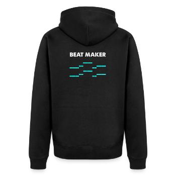 Beat maker - Unisex Premium Organic Zip Hoodie - black - Back - Nico (187cm)