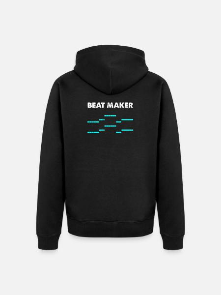 Beat maker - Unisex Premium Organic Zip Hoodie - black