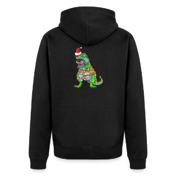 Arbre de Noël TRex Tree Rex Dinosaur - Veste à capuche bio Premium Unisexe - noir - Dos - Nico (187cm)