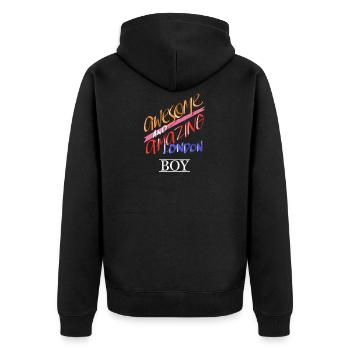 Londres Angleterre Awesome Amazing London Boy Gift - Veste à capuche bio Premium Unisexe - noir - Dos - Nico (187cm)