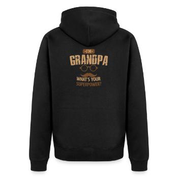 Grand-père superpuissance - Veste à capuche bio Premium Unisexe - noir - Dos - Nico (187cm)