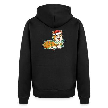Corgi Dog String Lights Christmas Gift - Unisex Premium Organic Zip Hoodie - black - Back - Nico (187cm)