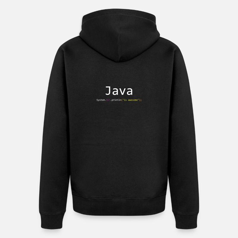 Java is awesome - Veste à capuche bio Premium Unisexe - noir