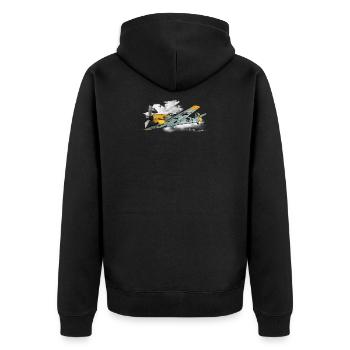 Messerschmitt bf 109 Luftwaffe pilot gift - Unisex Premium Organic Zip Hoodie - black - Back - Nico (187cm)