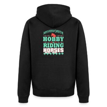 hobby Chevaux Équitation - Veste à capuche bio Premium Unisexe - noir - Dos - Nico (187cm)