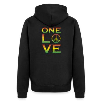 Love reggae - Unisex Premium Organic Zip Hoodie - black - Back - Nico (187cm)