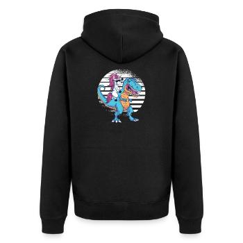 Licorne sur Dino T-Shirt Cadeau Dinosaure Trex - Veste à capuche bio Premium Unisexe - noir - Dos - Nico (187cm)