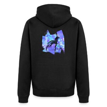 Otter otter Wassermarder Seeotter T Shirt - Unisex Premium Bio Zip Hoodie - Schwarz - Hinten - Nico (187cm)