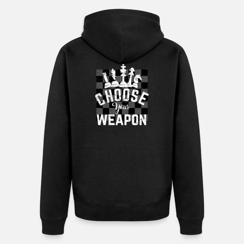 schach - Unisex Premium Bio Zip Hoodie - Schwarz