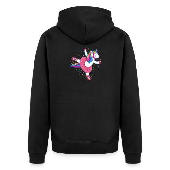 Unicorn Licorne Idée cadeau Noël enfants - Veste à capuche bio Premium Unisexe - noir - Dos - Nico (187cm)