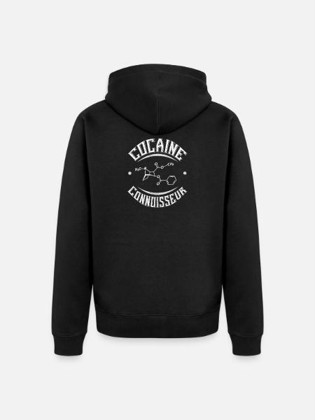 cocaine structure - Unisex Premium Organic Zip Hoodie - black