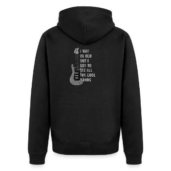 Rock and Roll Guitare Bassiste Musique Rétro Vintage - Veste à capuche bio Premium Unisexe - noir - Dos - Nico (187cm)