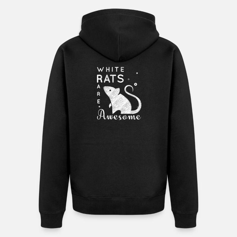 Souris blanches - Veste à capuche bio Premium Unisexe - noir