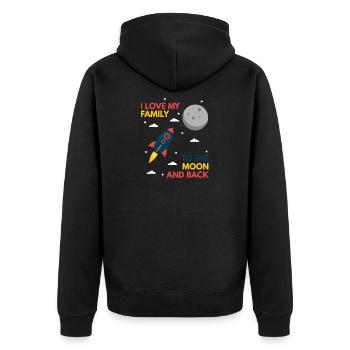 Famille Famille Cadeau Parents Fils Fille Amour - Veste à capuche bio Premium Unisexe - noir - Dos - Nico (187cm)