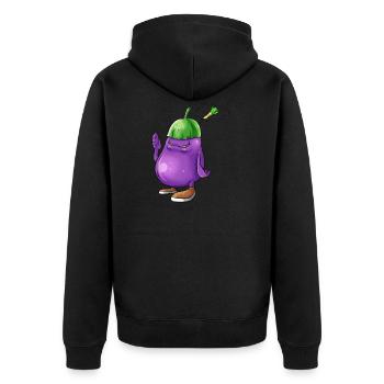 Eggplant leek gift Vegetable vegan carrot - Unisex Premium Organic Zip Hoodie - black - Back - Nico (187cm)