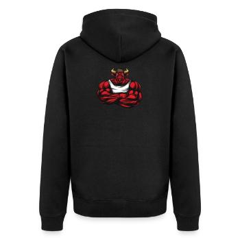 Strong as ox bodybuilding gift - Unisex Premium Organic Zip Hoodie - black - Back - Nico (187cm)