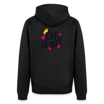 Love Gift Valentine's Day - Unisex Premium Organic Zip Hoodie - black - Back - Nico (187cm)