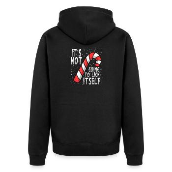 gift christmas messed up sexually appropriate - Unisex Premium Organic Zip Hoodie - black - Back - Nico (187cm)