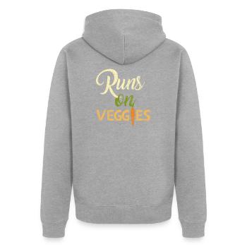 vegan - Veste à capuche bio Premium Unisexe - gris chiné - Dos - Nico (187cm)