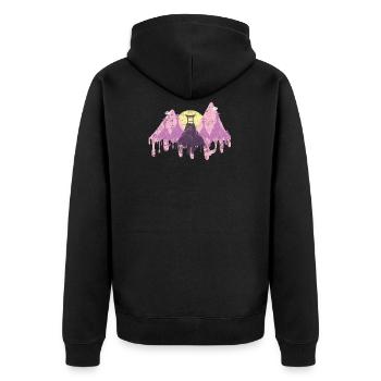 Chine paysage asiatique vintage voyager - Veste à capuche bio Premium Unisexe - noir - Dos - Nico (187cm)