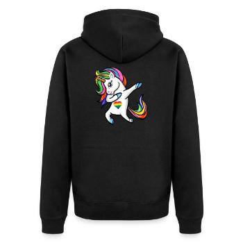 Drôle de Dab Licorne Gay Pride cadeau arc-en-ciel - Veste à capuche bio Premium Unisexe - noir - Dos - Nico (187cm)