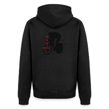 Cycling Dad Radfahrer Papa Cooler Radsport Vater - Unisex Premium Bio Zip Hoodie - Schwarz - Hinten - Nico (187cm)