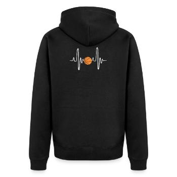 Battements de coeur Basket - Veste à capuche bio Premium Unisexe - noir - Dos - Nico (187cm)