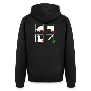 Karotte - Unisex Premium Bio Zip Hoodie - Schwarz - Hinten - Nico (187cm)