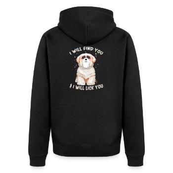 Doux chien maître cadeau de se promener - Veste à capuche bio Premium Unisexe - noir - Dos - Nico (187cm)