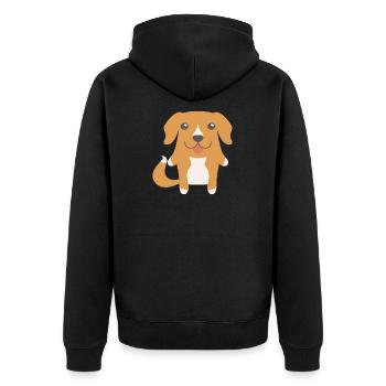 Toller Gift Idea - Unisex Premium Organic Zip Hoodie - black - Back - Nico (187cm)
