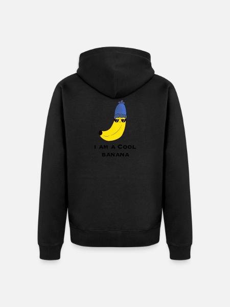 Banan / Banan - Jeg er en KØLBANA - Premium økologisk unisex-hættejakke - sort