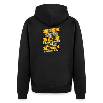 Lustiger Spruch Shirt Geschenk Witzig - Unisex Premium Bio Zip Hoodie - Schwarz - Hinten - Nico (187cm)