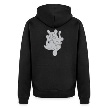 Chinchilla - Chinchillas - Cadeau - Famille - Veste à capuche bio Premium Unisexe - noir - Dos - Nico (187cm)