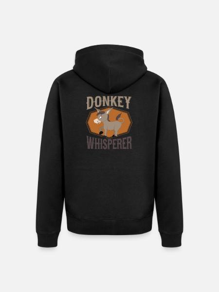 Donkey Whisperer - Unisex Premium Organic Zip Hoodie - black