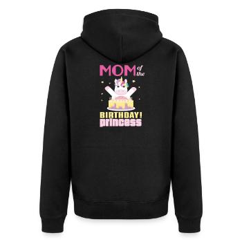 Maman de l'anniversaire princesse licorne - Veste à capuche bio Premium Unisexe - noir - Dos - Nico (187cm)