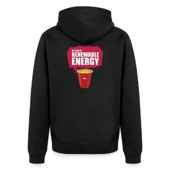 Geschenk Party Bier Alkohol Spruch Kumpel - Unisex Premium Bio Zip Hoodie - Schwarz - Hinten - Nico (187cm)