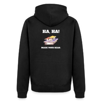 Lehrer - Unisex Premium Bio Zip Hoodie - Schwarz - Hinten - Nico (187cm)