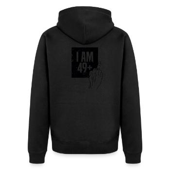 J'ai 49 ans et plus 50e cadeau d'anniversaire - Veste à capuche bio Premium Unisexe - noir - Dos - Nico (187cm)