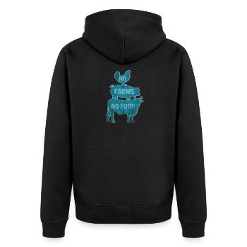 10 Gründe, ein Landwirt bis heute - Unisex Premium Bio Zip Hoodie - Schwarz - Hinten - Nico (187cm)