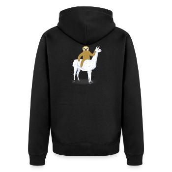 Paresseux lama paresseux lama alpaga lama - Veste à capuche bio Premium Unisexe - noir - Dos - Nico (187cm)