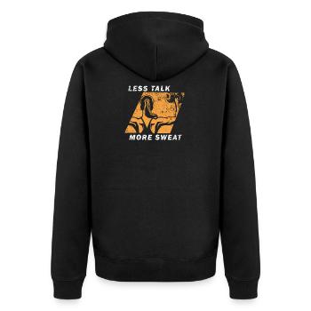 Fitnesstrainer - Unisex Premium Bio Zip Hoodie - Schwarz - Hinten - Nico (187cm)