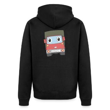 Camion avec visage - Veste à capuche bio Premium Unisexe - noir - Dos - Nico (187cm)