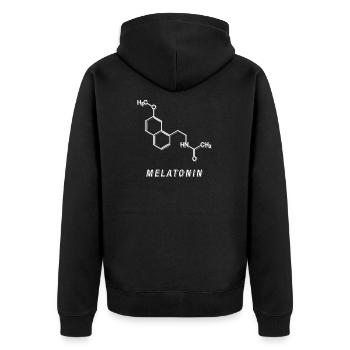 Melatonin formula - Unisex Premium Organic Zip Hoodie - black - Back - Nico (187cm)