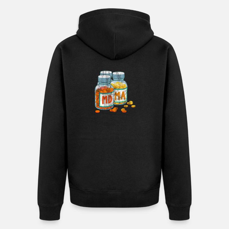 Ecstasy-Tablette - Unisex Premium Bio Zip Hoodie - Schwarz
